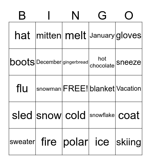 Winter Bingo Card