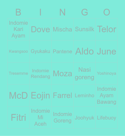 🌈gi🌈 Bingo Card