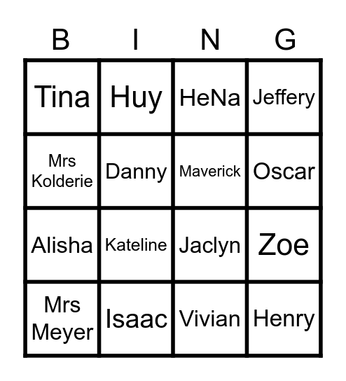 2J ASTRONAUTS Bingo Card
