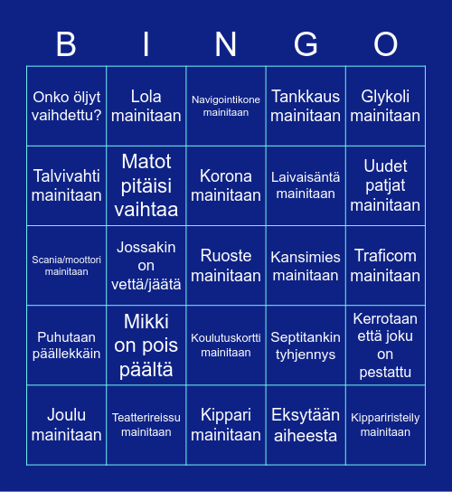 Alusryhmä LOLA3 Bingo Card