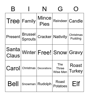 Christmas Bingo Card