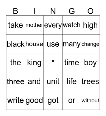 Bingo Card