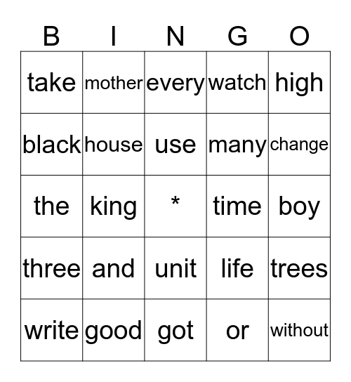 Bingo Card