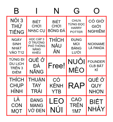 An Binh Bingo Card