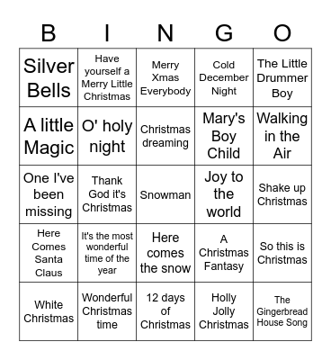 xmas 2 Bingo Card