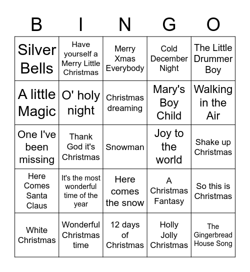 xmas 2 Bingo Card