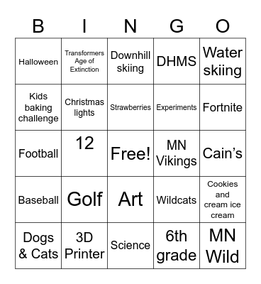 Birthday Bingo!! Bingo Card