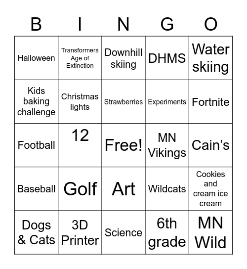 Birthday Bingo!! Bingo Card