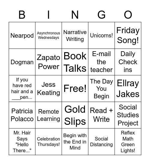 Winter Bingo Card
