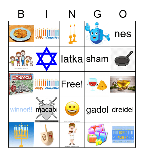 Chanuka cousins Bingo Card