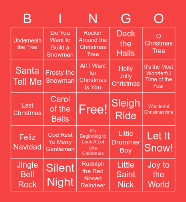 Holiday Songs! Bingo Card