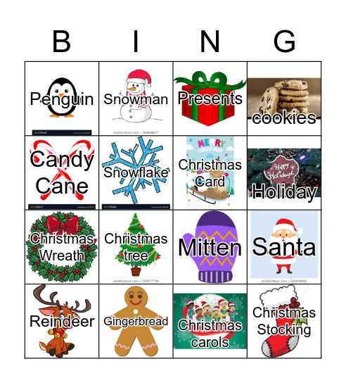 Christmas Who Am I? Bingo Card