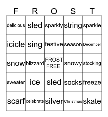 Frost BINGO Card