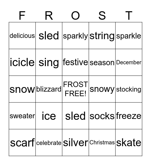 Frost BINGO Card