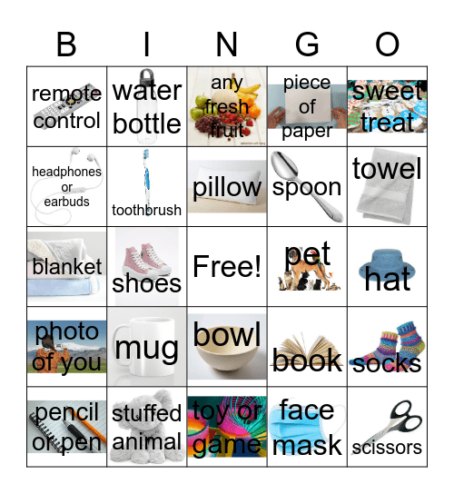 Things at home Bingo Card