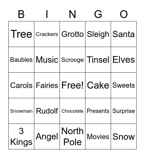Xmas Bingo Card