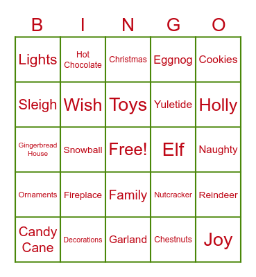 Christmas Bingo Card