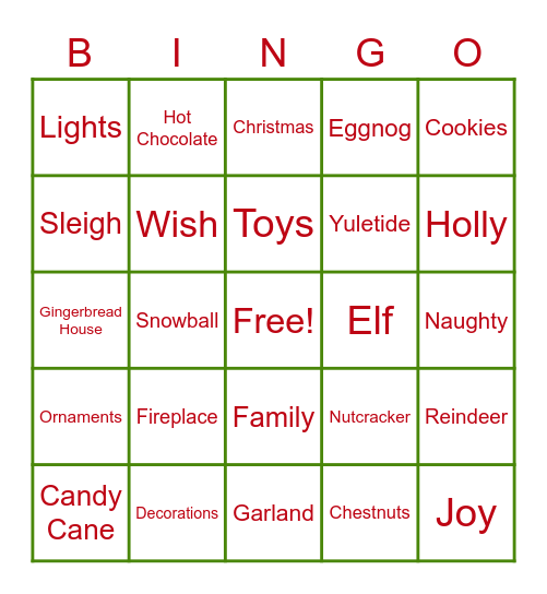 Christmas Bingo Card