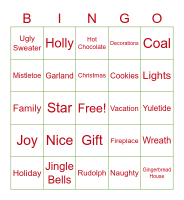 Christmas Bingo Card