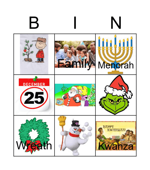 Holiday Bingo Card