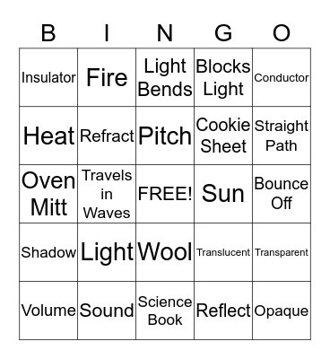 Energy Bingo Card