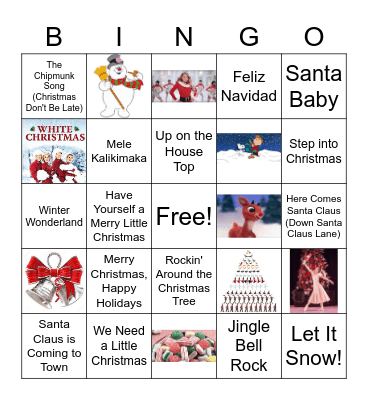 Holiday Song Bingo Card