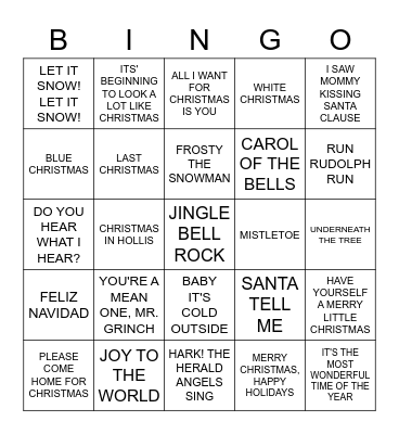 XMAS Bingo Card