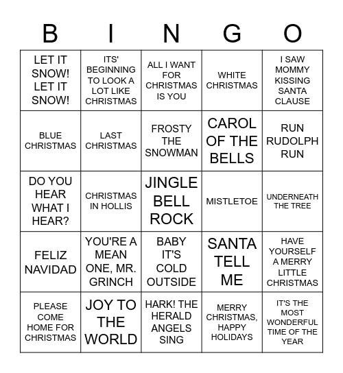 XMAS Bingo Card