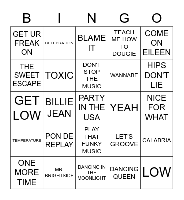 FLOOR FILLERS Bingo Card