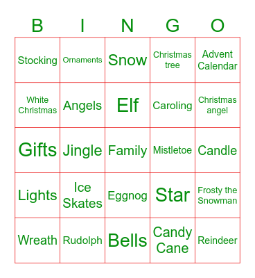 Girl Scout Holiday Bingo Card