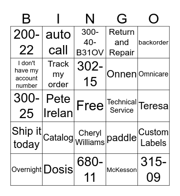 Christmas Bingo Card