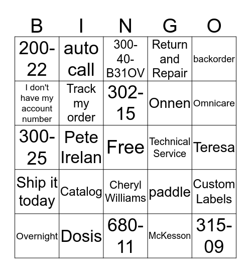 Christmas Bingo Card