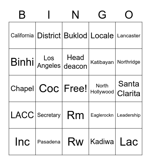 Anniversary Bingo Card