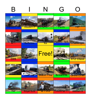 Steam Locomotives are Fun Bingo Card