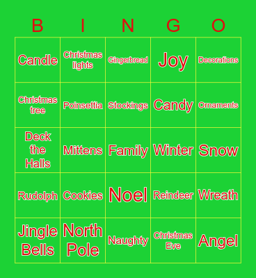 Christmas Bingo Card