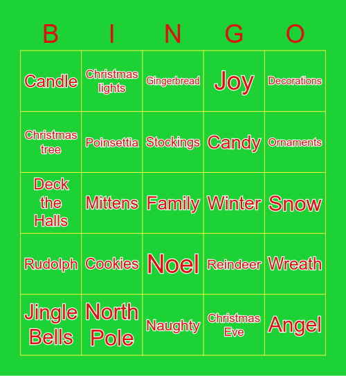 Christmas Bingo Card