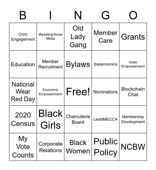 Merry MECCA Christmas Bingo Card