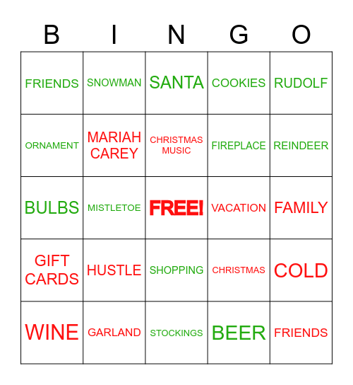Christmas BINGO! Bingo Card