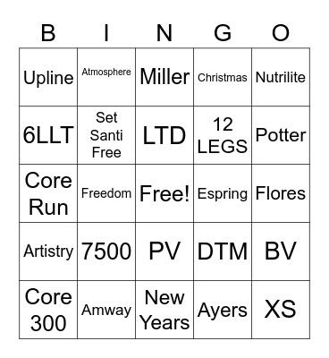 Flores Christmas Bash Bingo Card