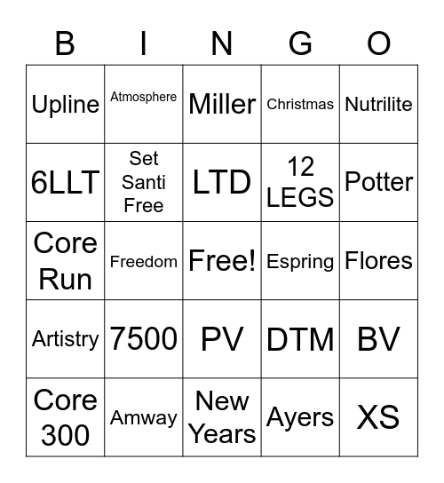 Flores Christmas Bash Bingo Card