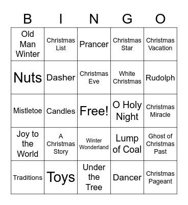 Christmas Bingo Card