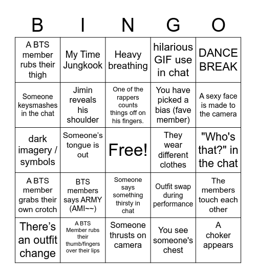 Map of the Soul:One Bingo Card