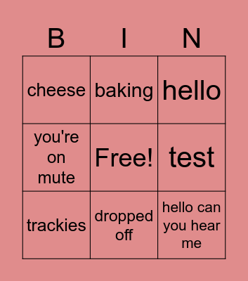 Covid TEst Bingo Card