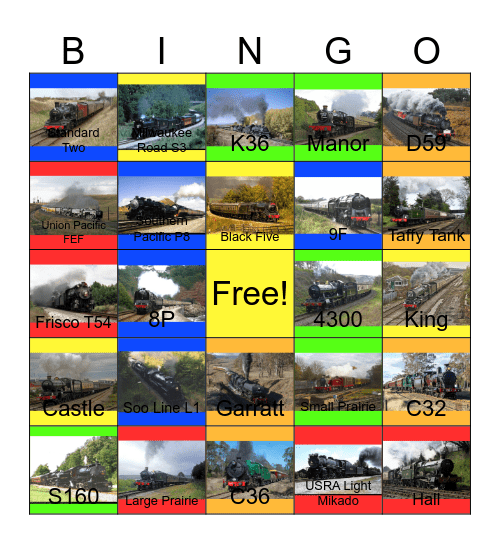 Across the U.S.A, U.K and Australia By Steam Bingo Card