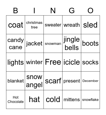 Winter Bingo Card