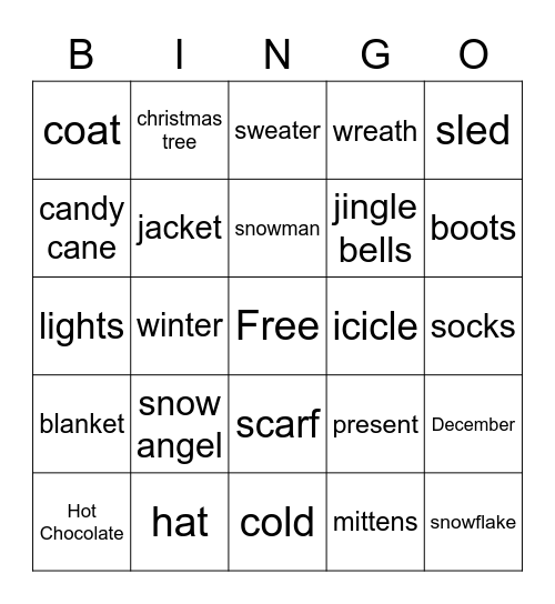 Winter Bingo Card