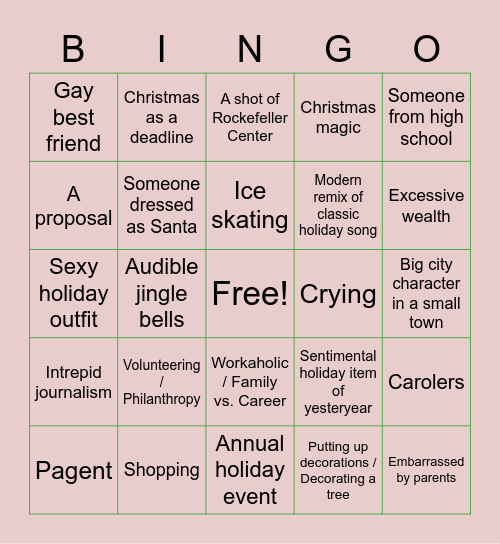 SHITTY CHRISTMAS MOVIE BINGO Card