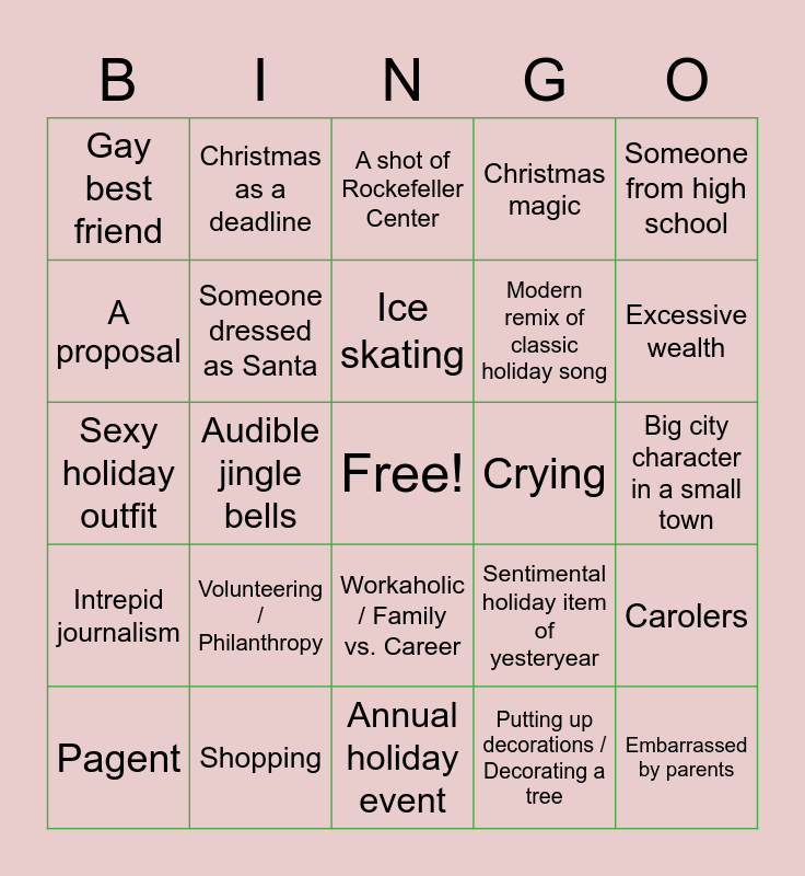 SHITTY CHRISTMAS MOVIE BINGO Card