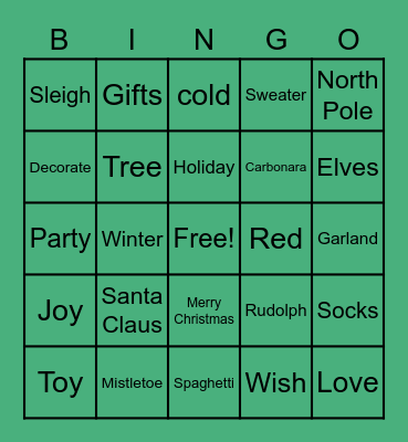 ECTA CHRISTMAS BINGO Card