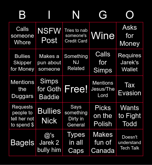 The Lisa Says Bingo Game! Bingo Card